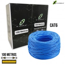 Caixa Cabo de Rede 100m Cat6 XC-CAT6-100 X-Cell - Azul